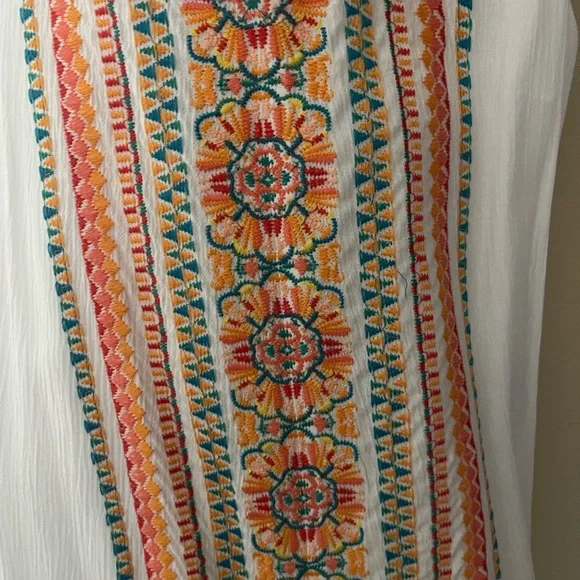 Chicos  NWT embroidery trim, maxi dress size 1 petite - Picture 2 of 4